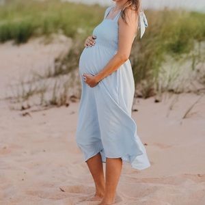 Listicle Blue Linen Dress - Size Medium